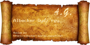Albecker György névjegykártya