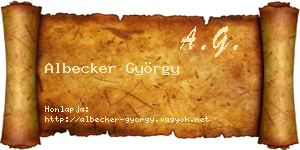 Albecker György névjegykártya